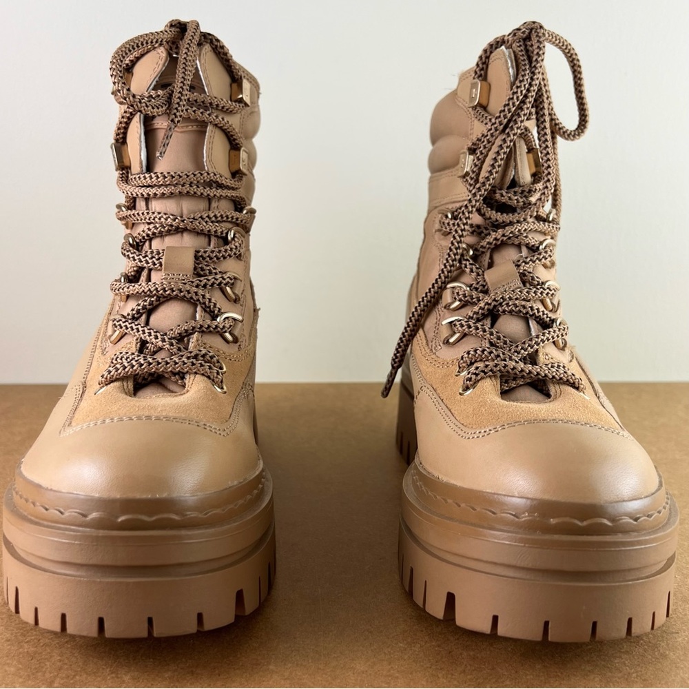 NEW SAM EDELMAN TAN COMBAT BOOTS - Picture 10 of 11